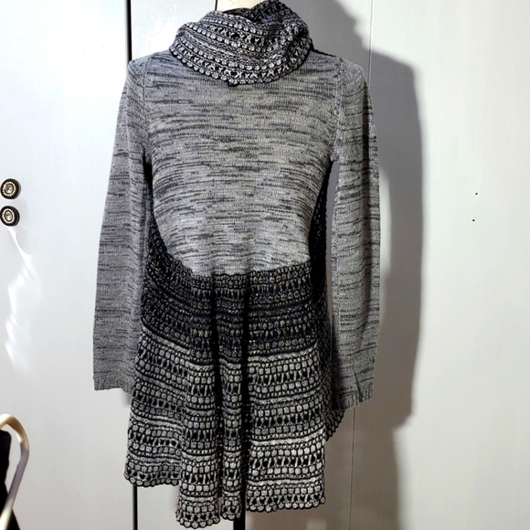 Cupio- Womens Black/Gray Hi-low Open Cardigan Textured Knit Sz.Small - Picture 3 of 5